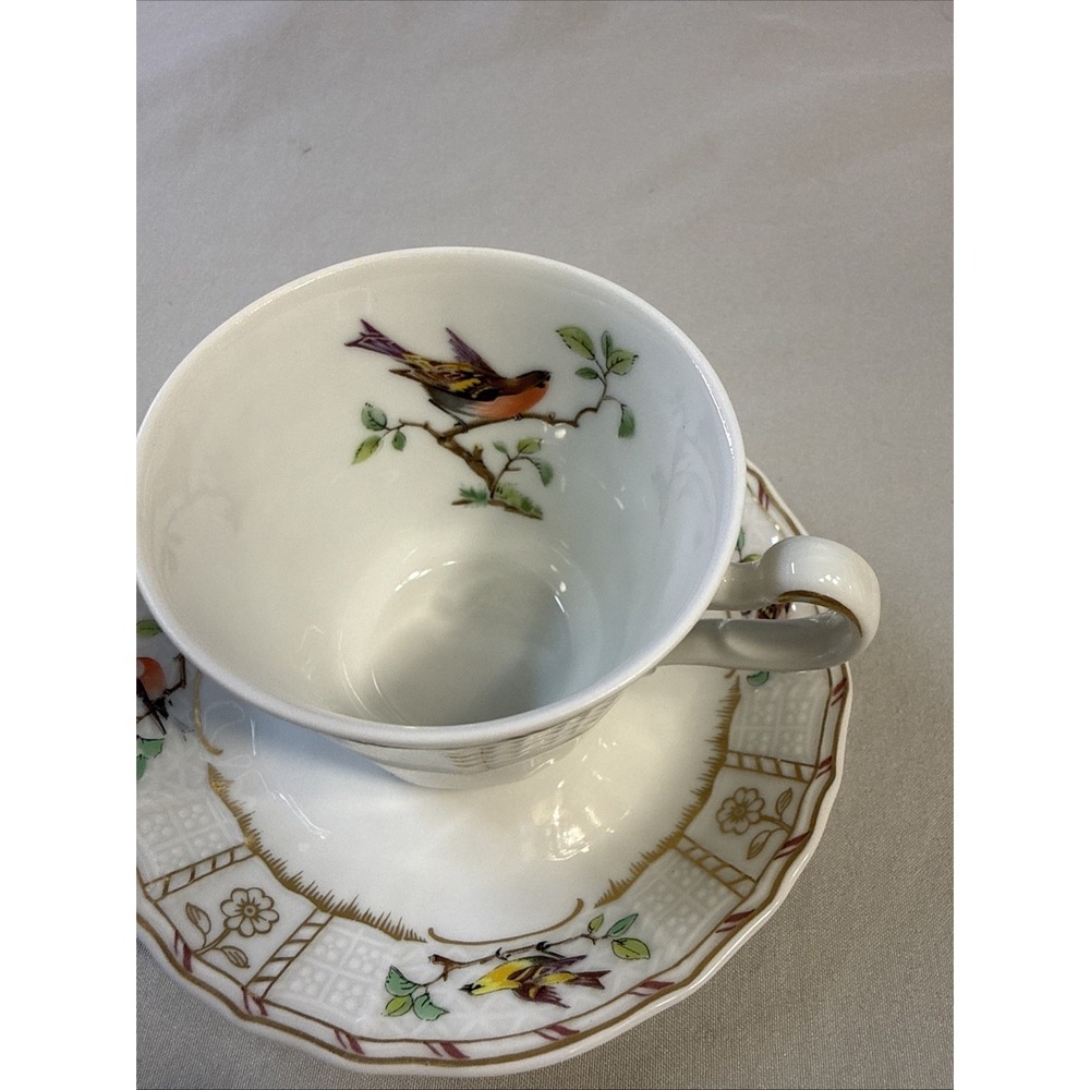 Heinrich Germany "Charlottenburg" Demitasse Cup and Saucer Set - Bird Motif - Picture 2 of 10